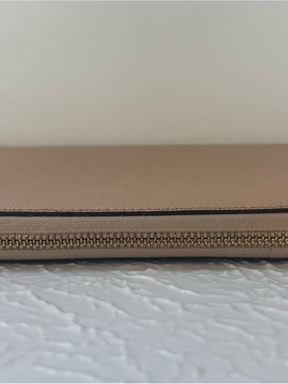 Coach Taupe Leather Zip-Around Wallet with Exterior Card Slot - Picture 6 of 12